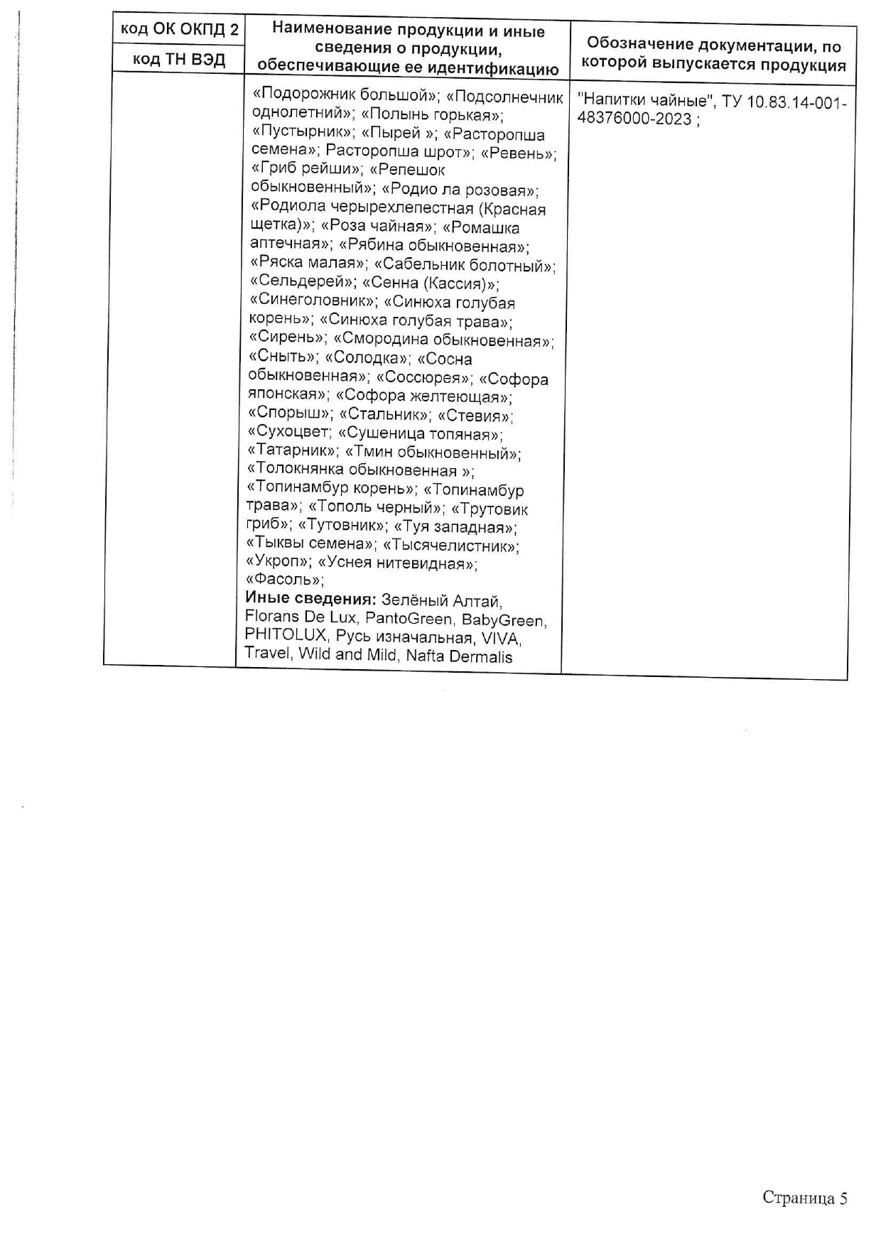 Декларация доп №5